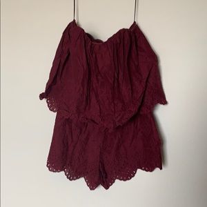 NWT burgundy romper